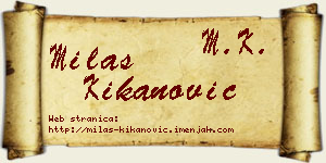 Milas Kikanović vizit kartica